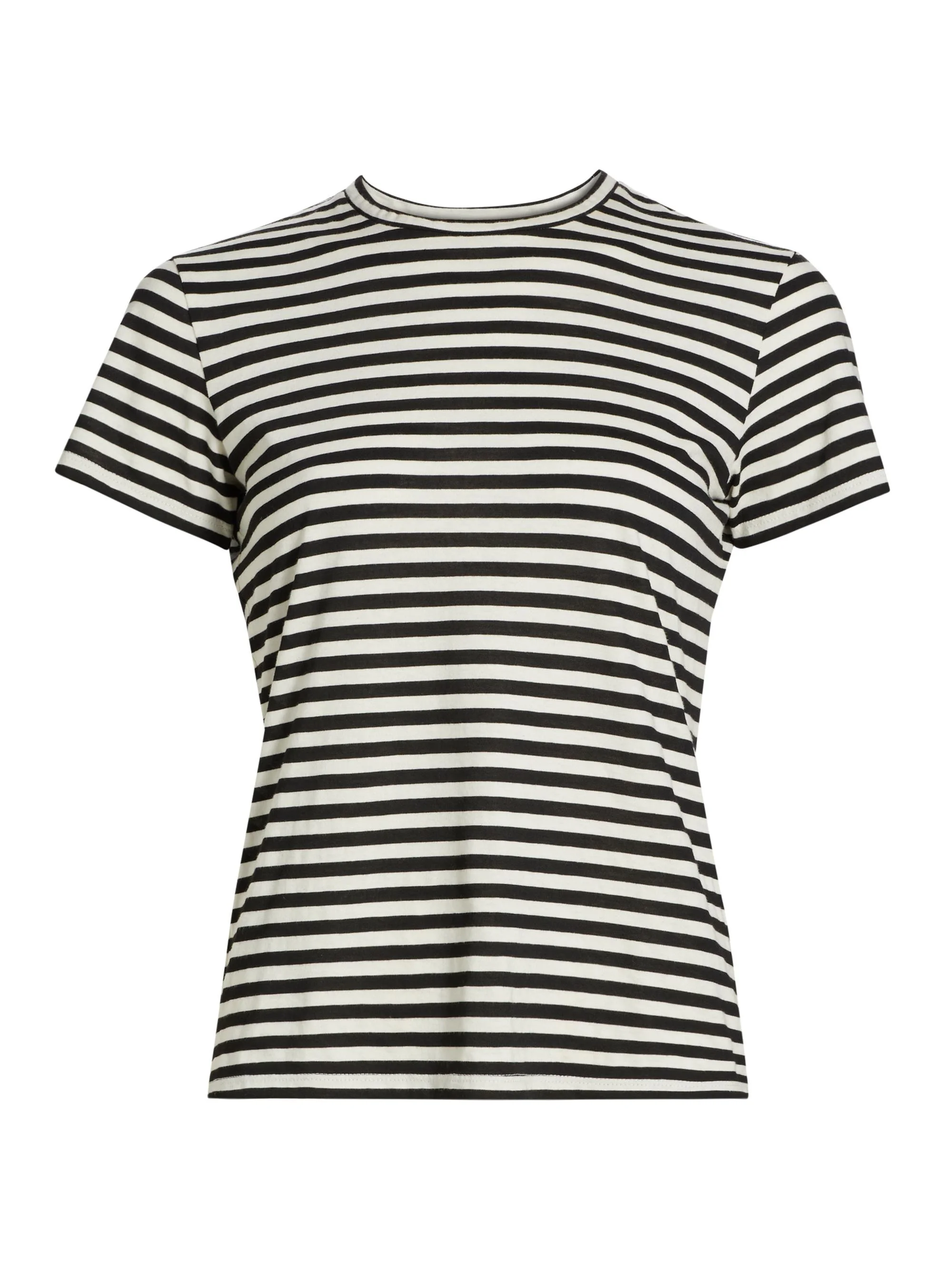 Women's Mariela Striped Cotton T-Shirt - Black Ivory Stripe - 1