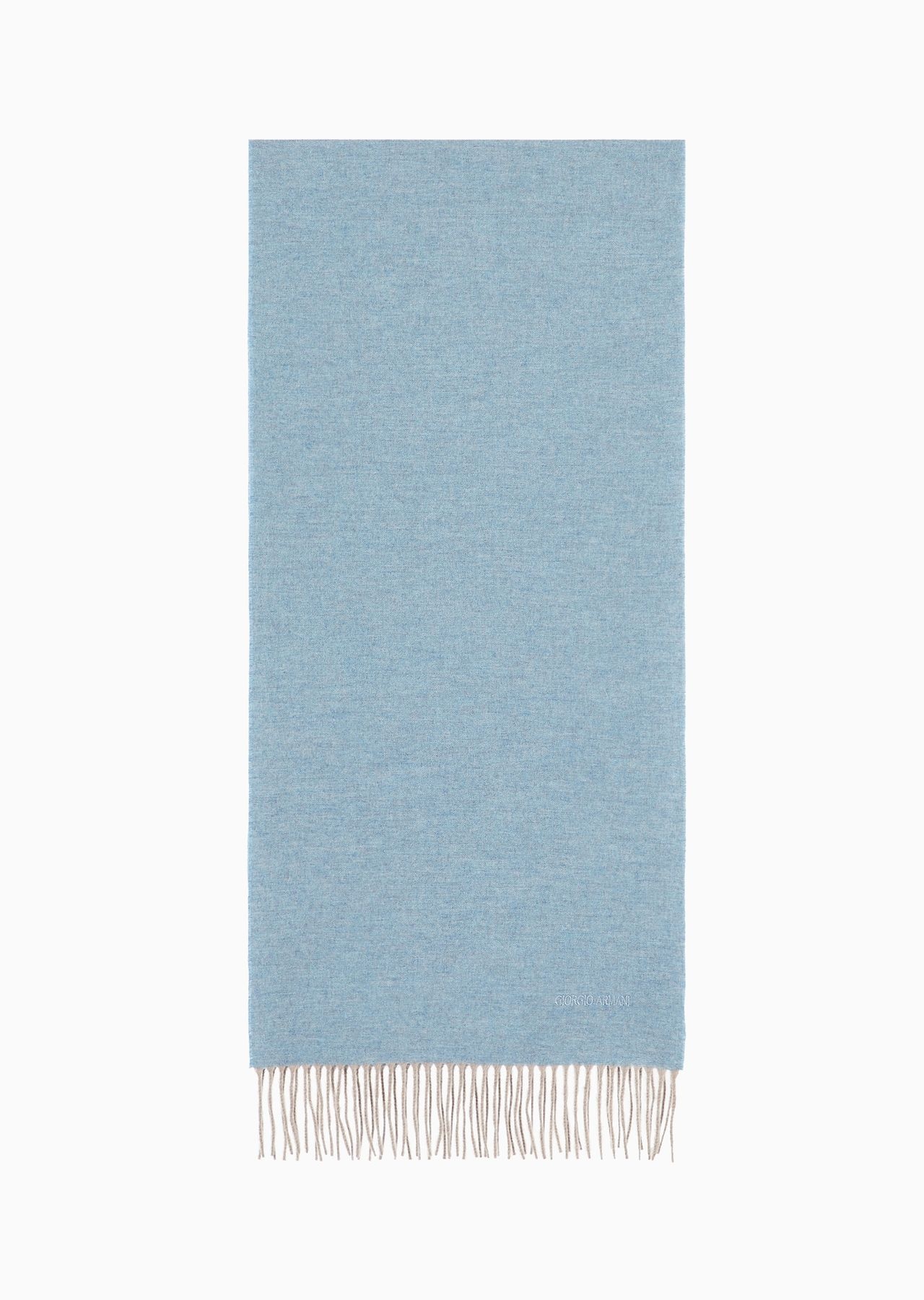 Cashmere scarf with embroidered logo 1