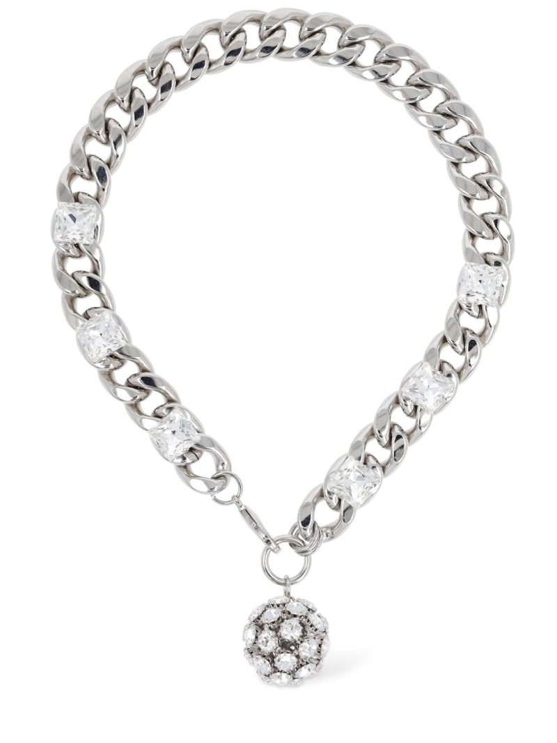 Chain crystal pendant necklace - 1