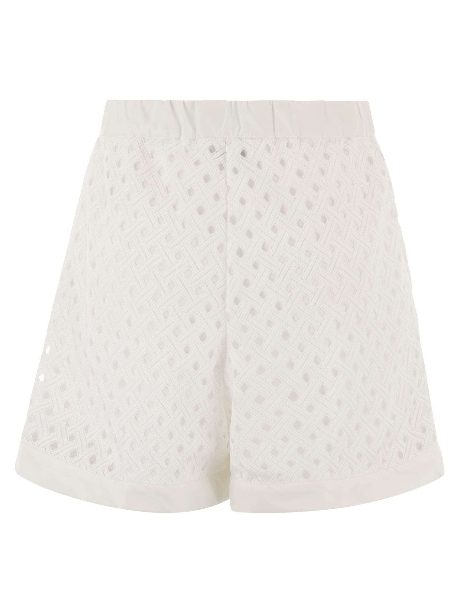 Herno Women Perforated Shorts With Geometric Shapes - 2