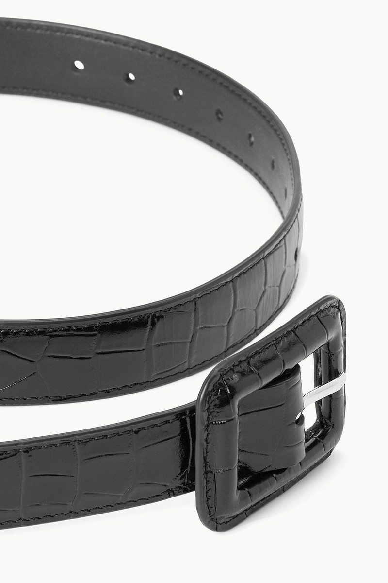 STAUD STAUD JEANS BELT BLACK CROC EMBOSSED outlook