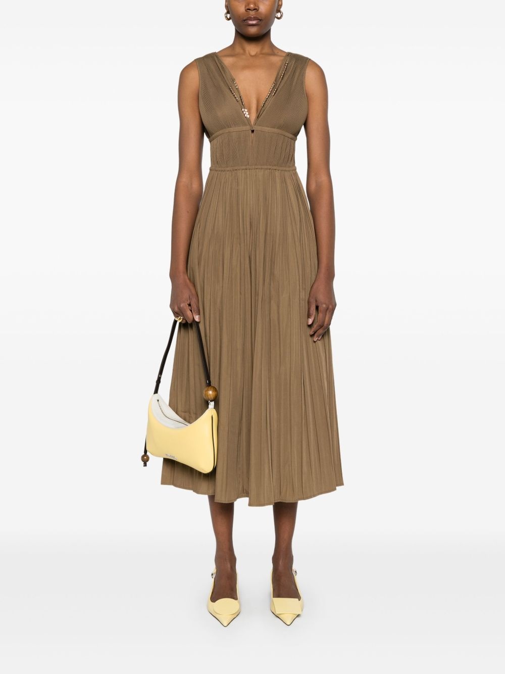 plissé midi dress - 2