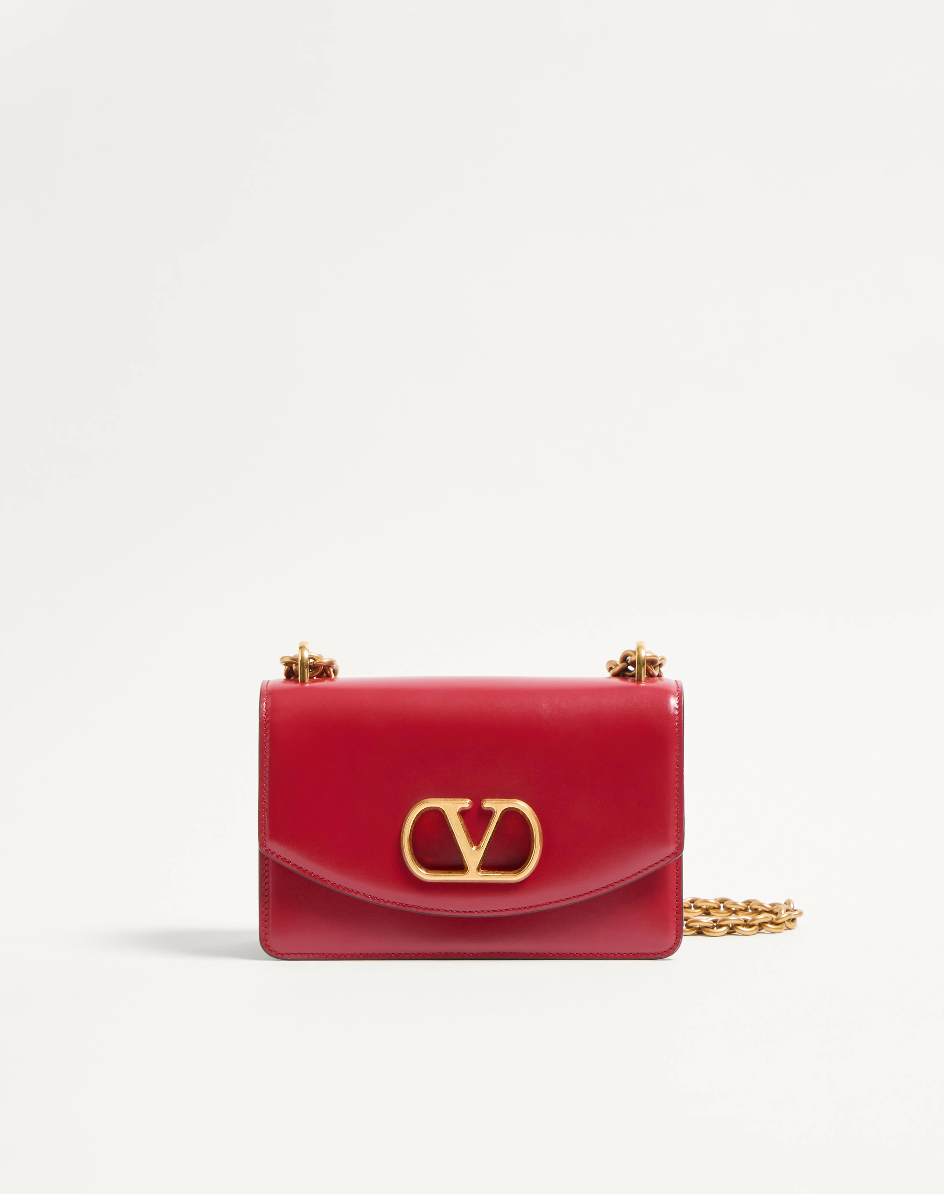 SMALL VALENTINO GARAVANI VAIN SHOULDER BAG IN SHINY CALFSKIN - 1
