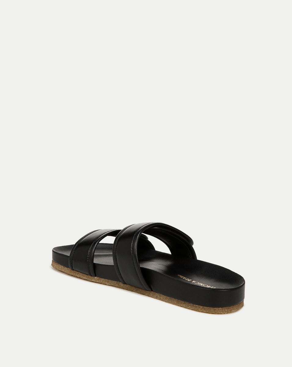 PERCEY LEATHER SLIDE SANDAL - 4