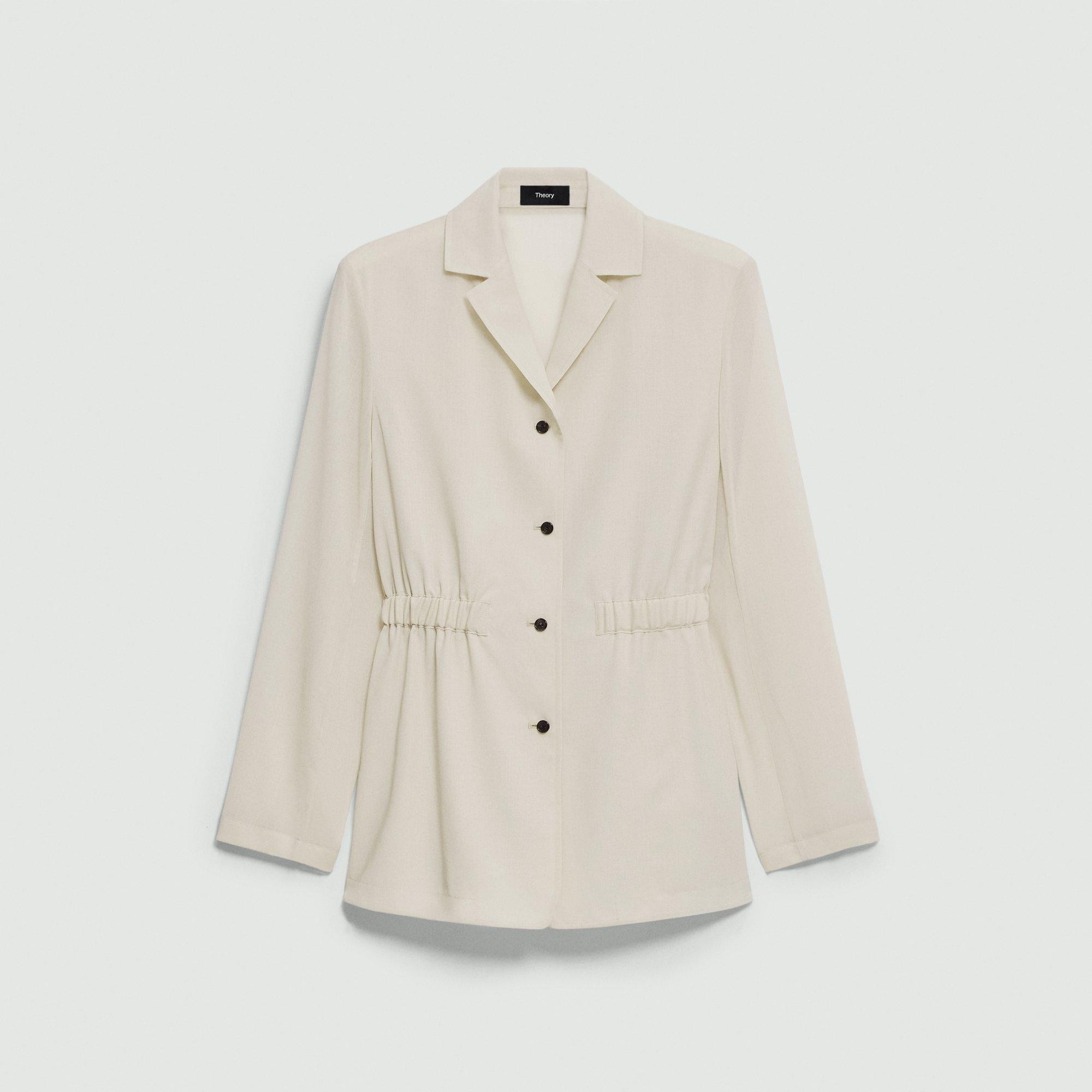 Cinch Waist Jacket in Wool-Poly - 1