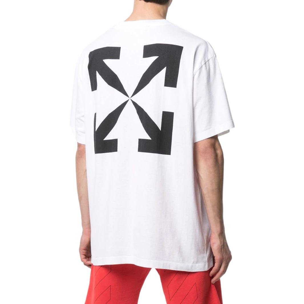 Men's Off-White SS22 Solid Color Round Neck Short Sleeve Version White T-Shirt OMAA038R21JER00101100 - 3