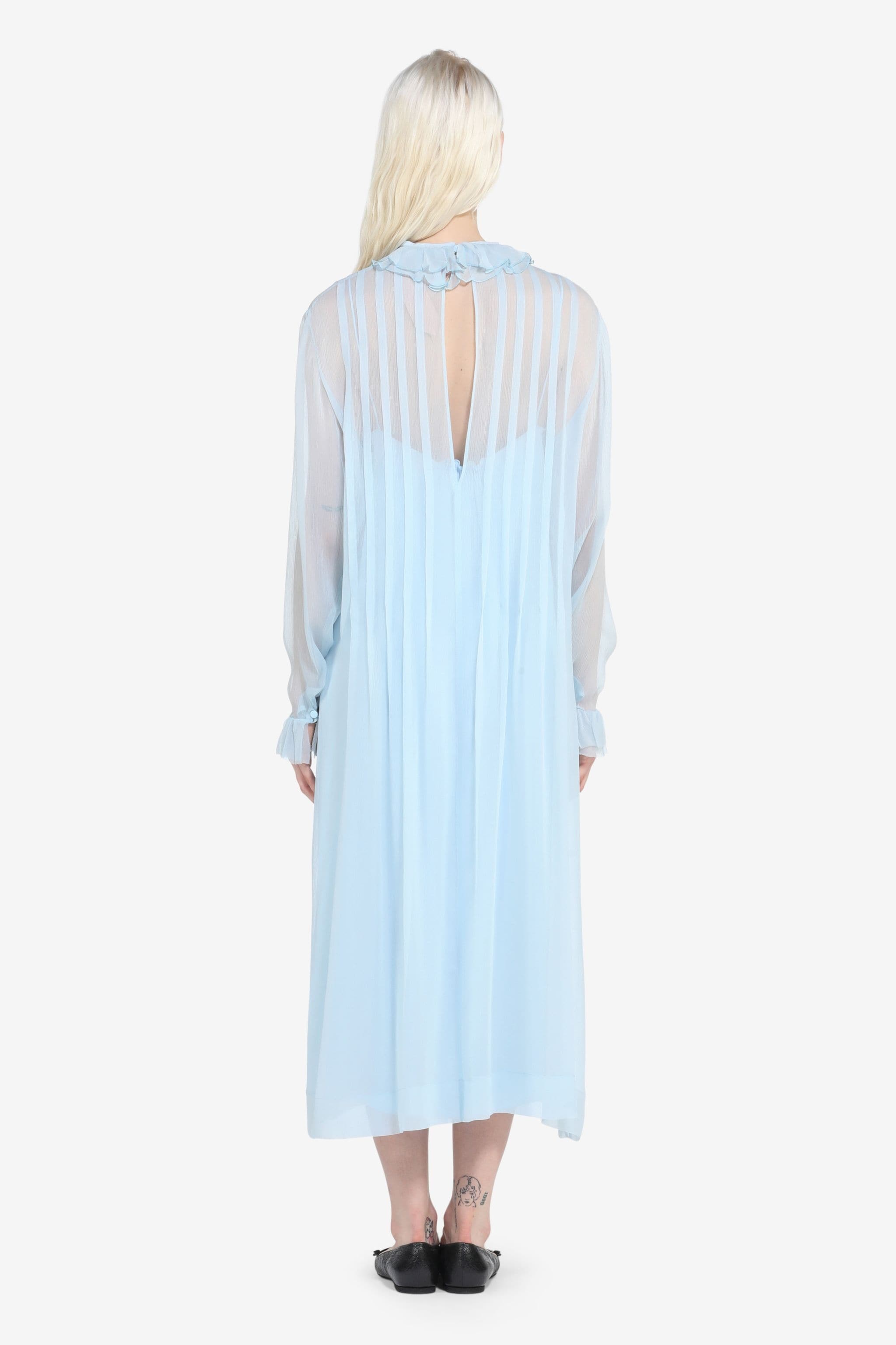 PLEATED SILK DRESS - 2