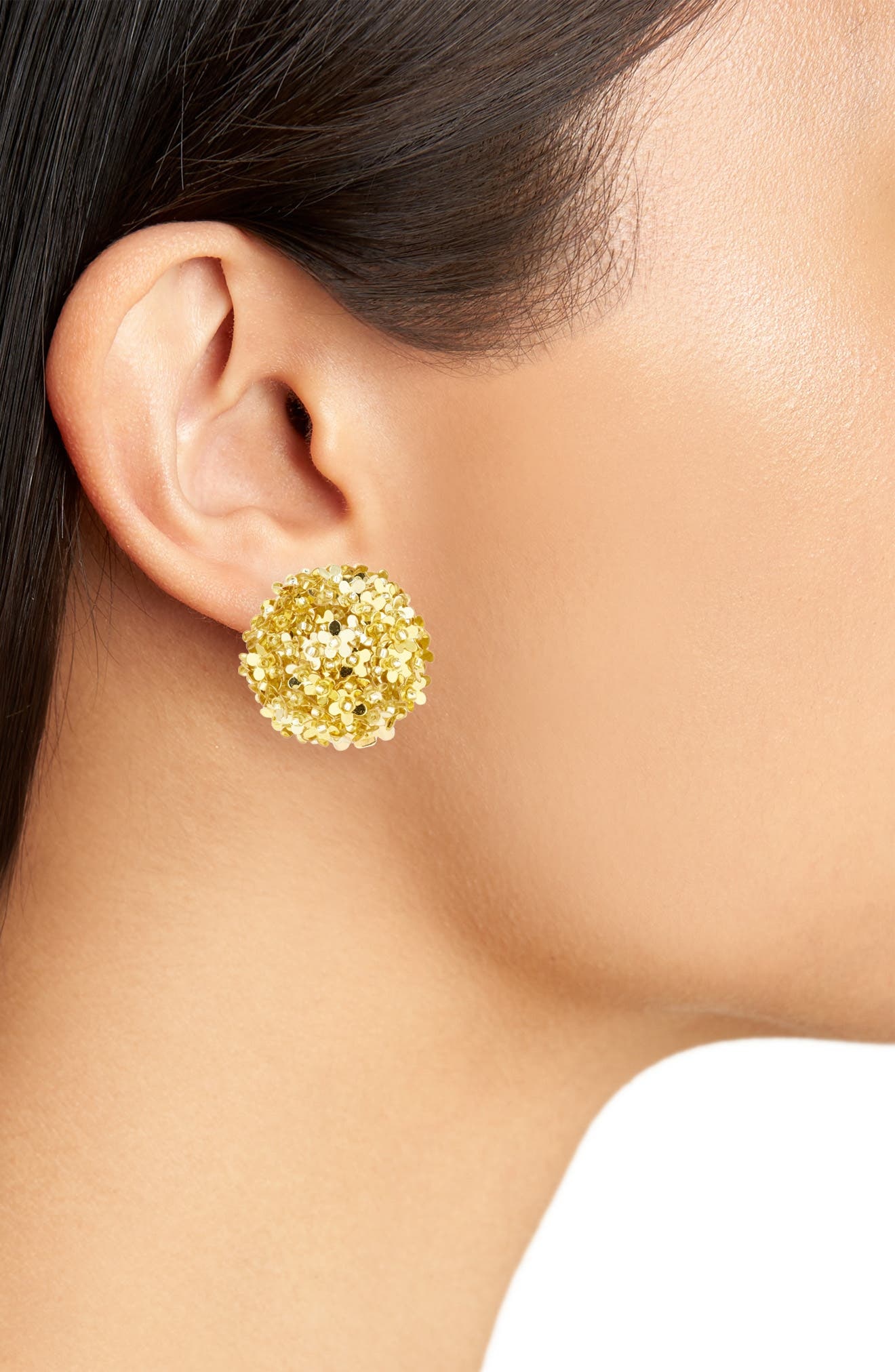 Oscar de la Renta Small Pompom Clip-On Earrings in Yellow Gold at Nordstrom - 3