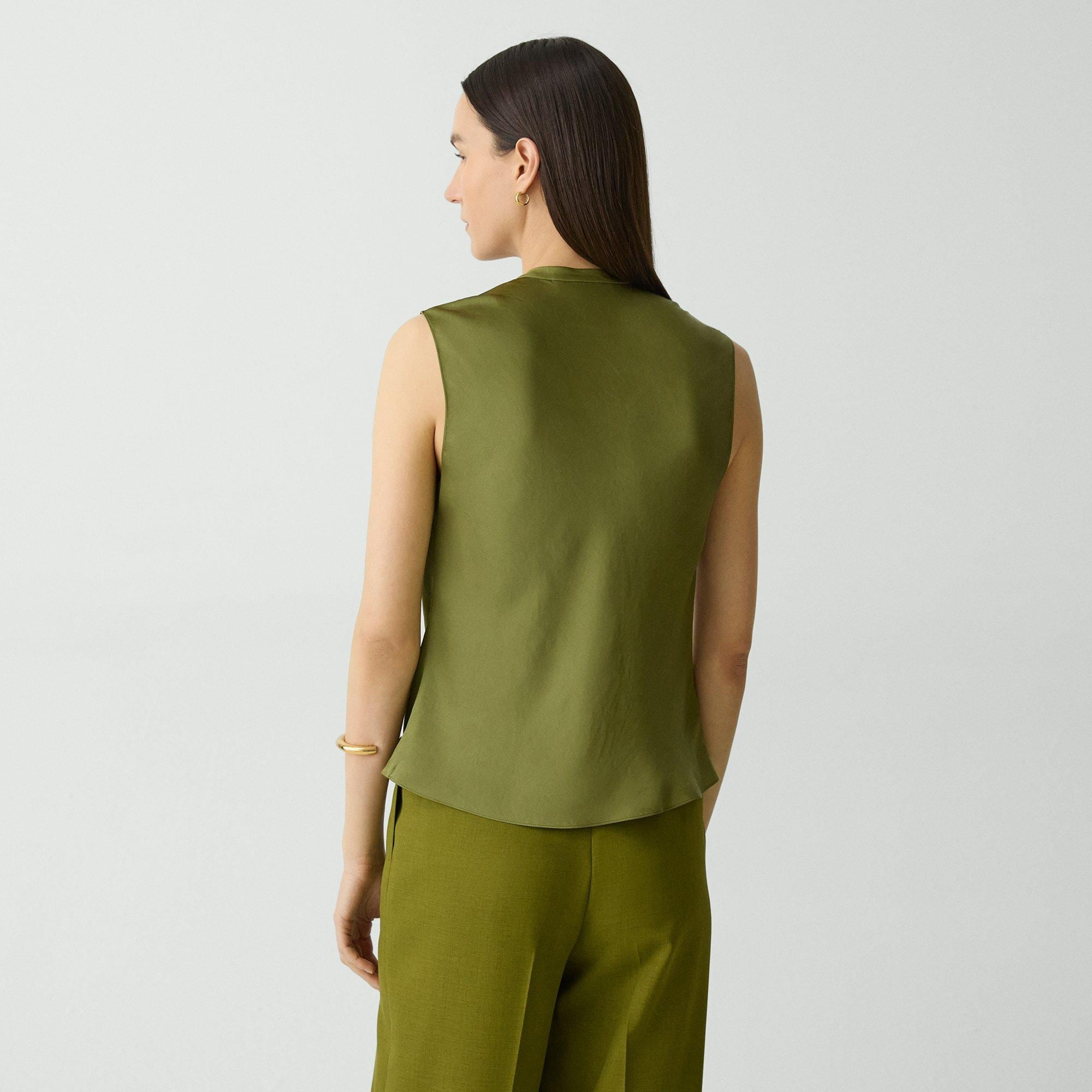 Twist Neck Blouse in Crushed Satin - 4