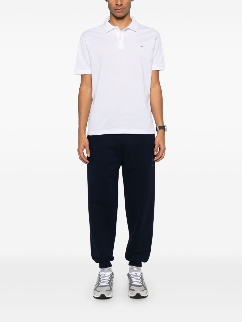 logo-patch polo shirt - 2