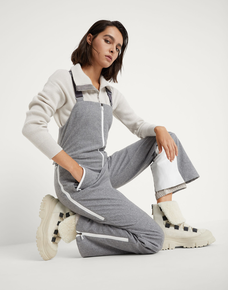 Suede boots with shearling insert and monili 4