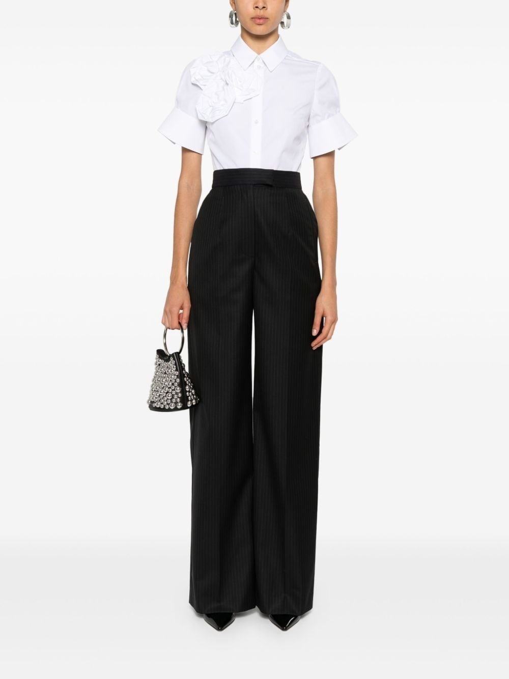 pinstripe tailored wool trousers - 2