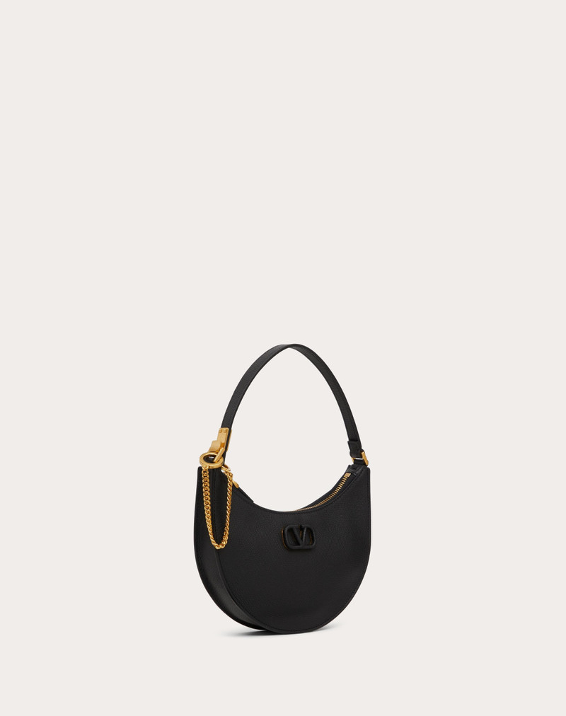 MINI VLOGO SIGNATURE GRAINY CALFSKIN HOBO BAG 4