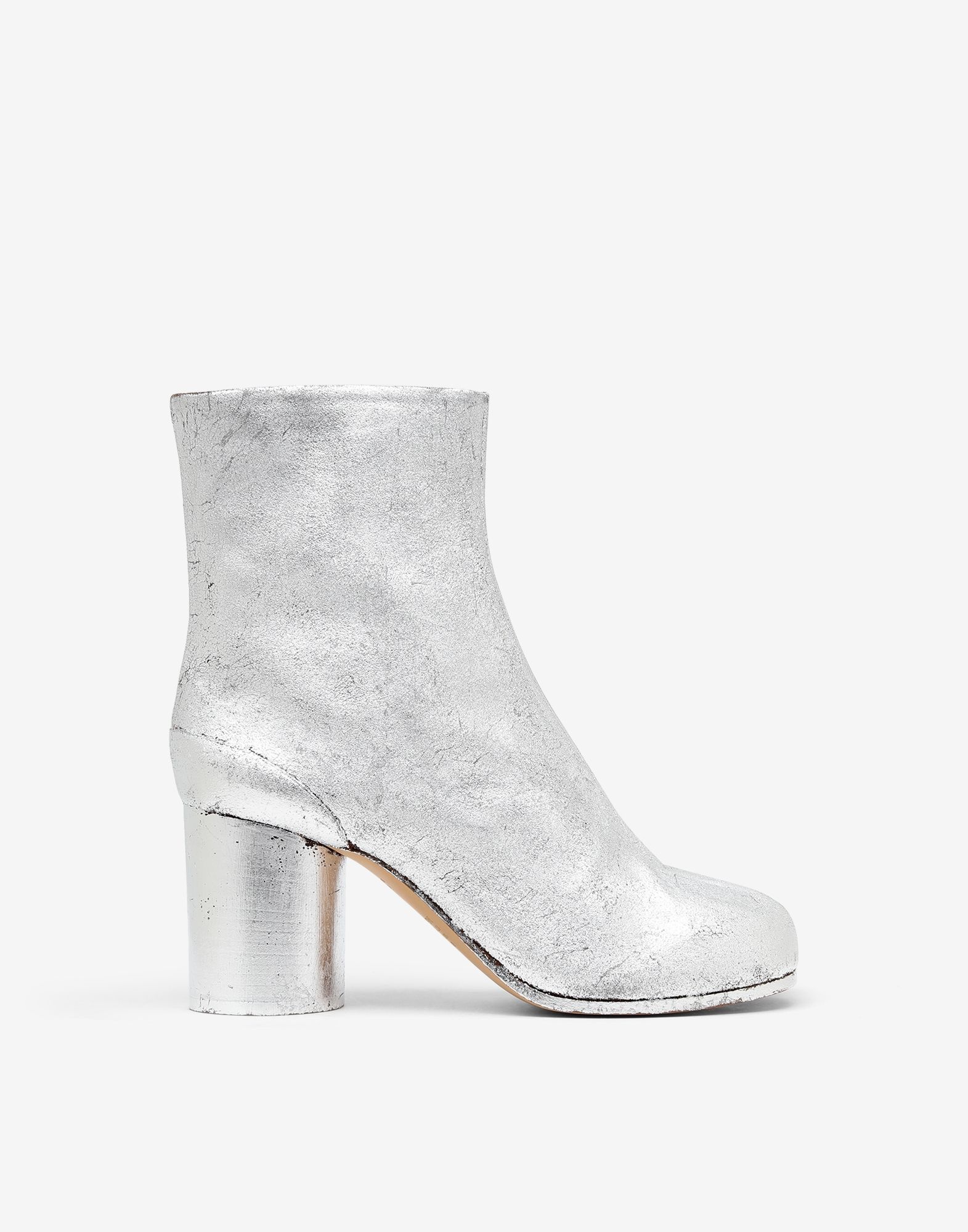 Tabi silver foil suede ankle boots - 1