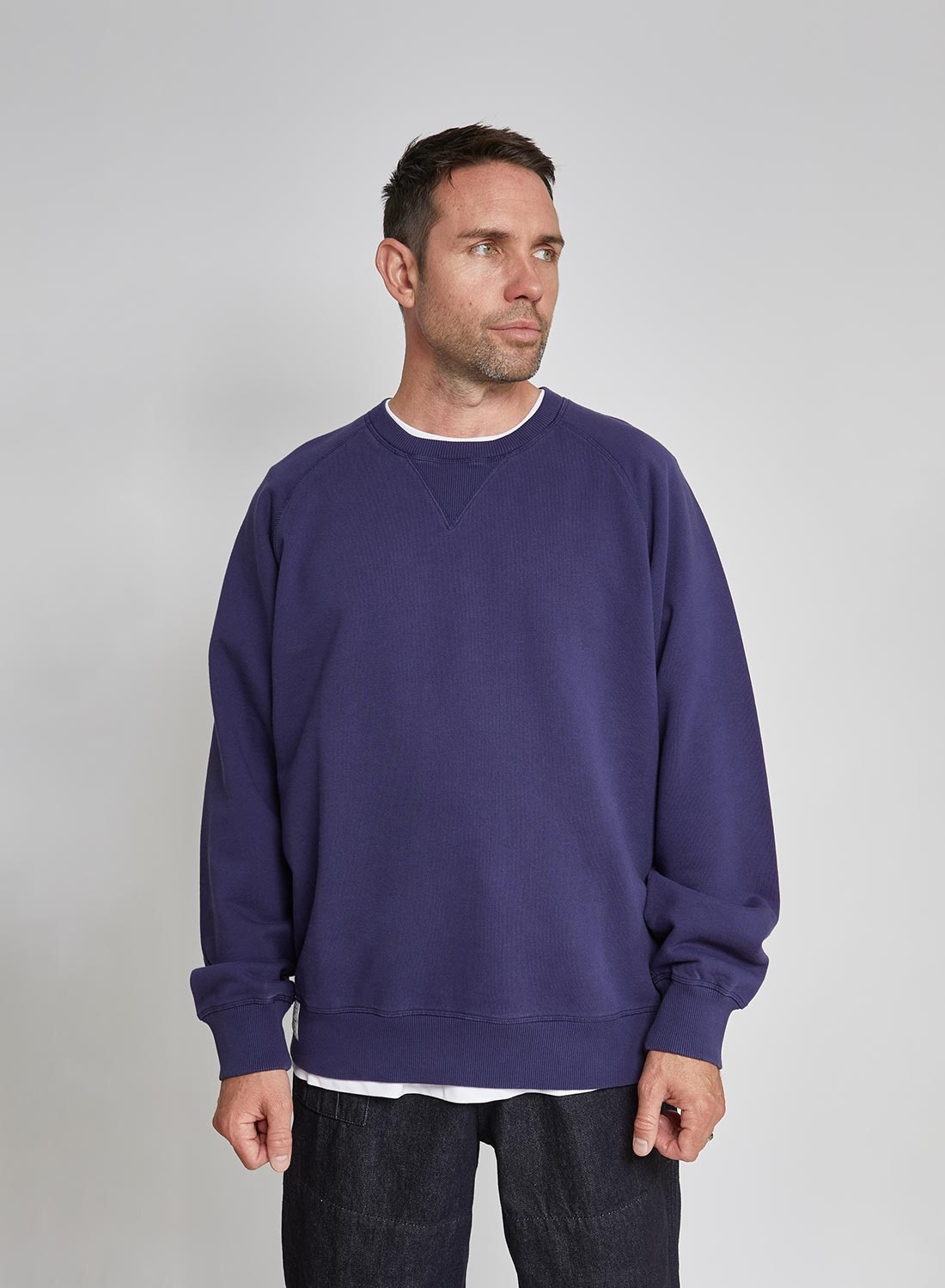 Embroidered Arrow Crew Sweatshirt in Royal Blue - 4