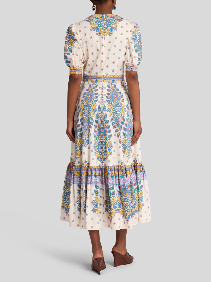 PRINTED COTTON MIDI DRESS - 4