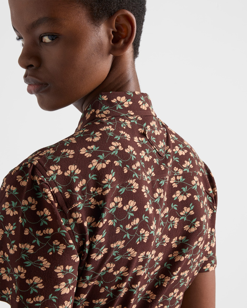 Short-sleeved floral print georgette shirt 3