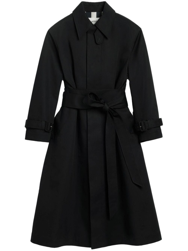 belted cotton trench coat 1