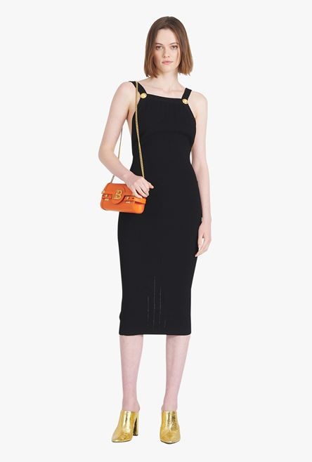 Mid-length black eco-designed knit dress - 2