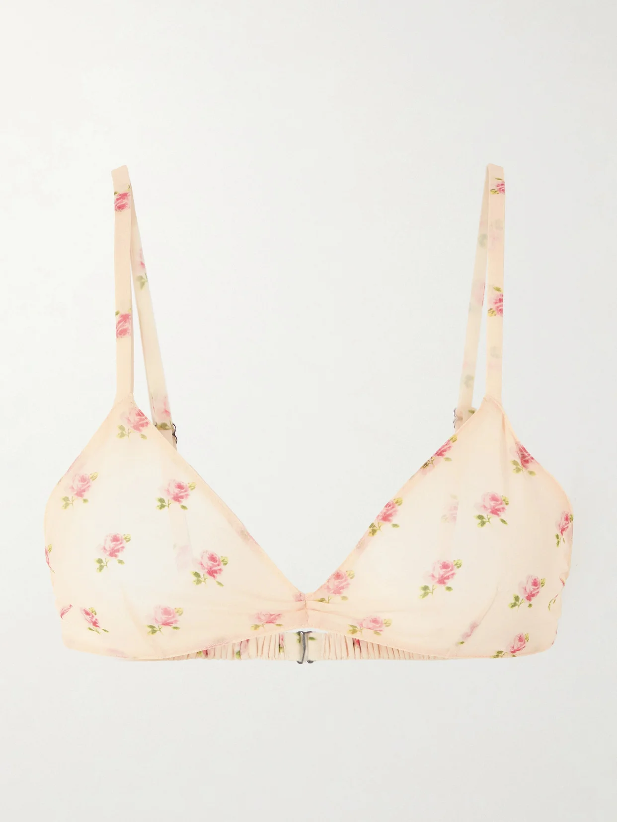 Talita Floral-print Silk-chiffon Bralette - 1