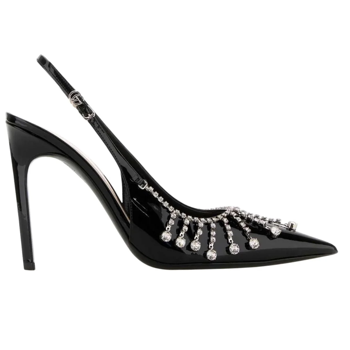 Guinevere 105mm Patent Leather Slingback Pumps - 1