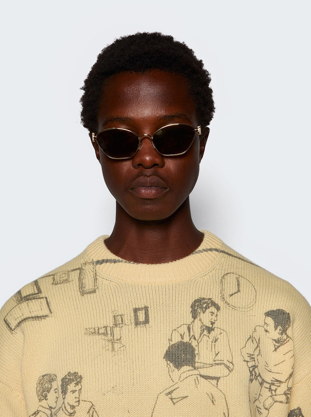 Anagram Sunglasses Gold And Brown Mirror - 2