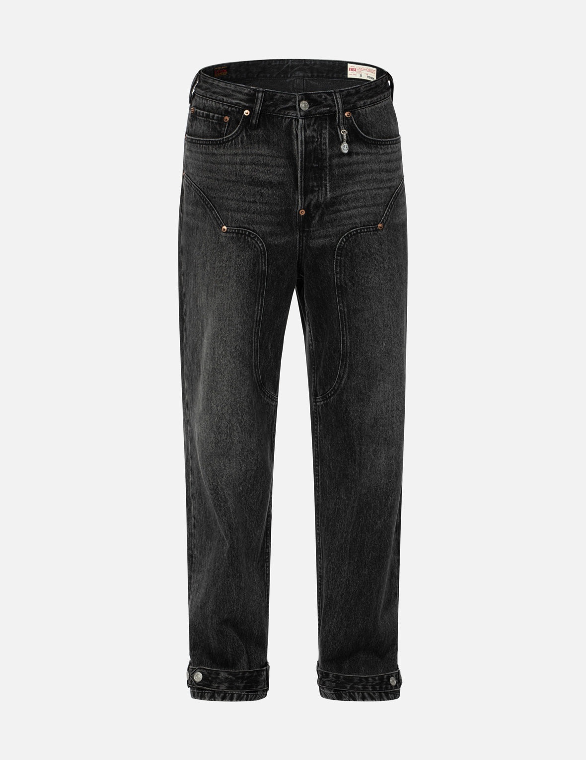 Distressed Edges Inserted Daicock Baggy Jeans - 2