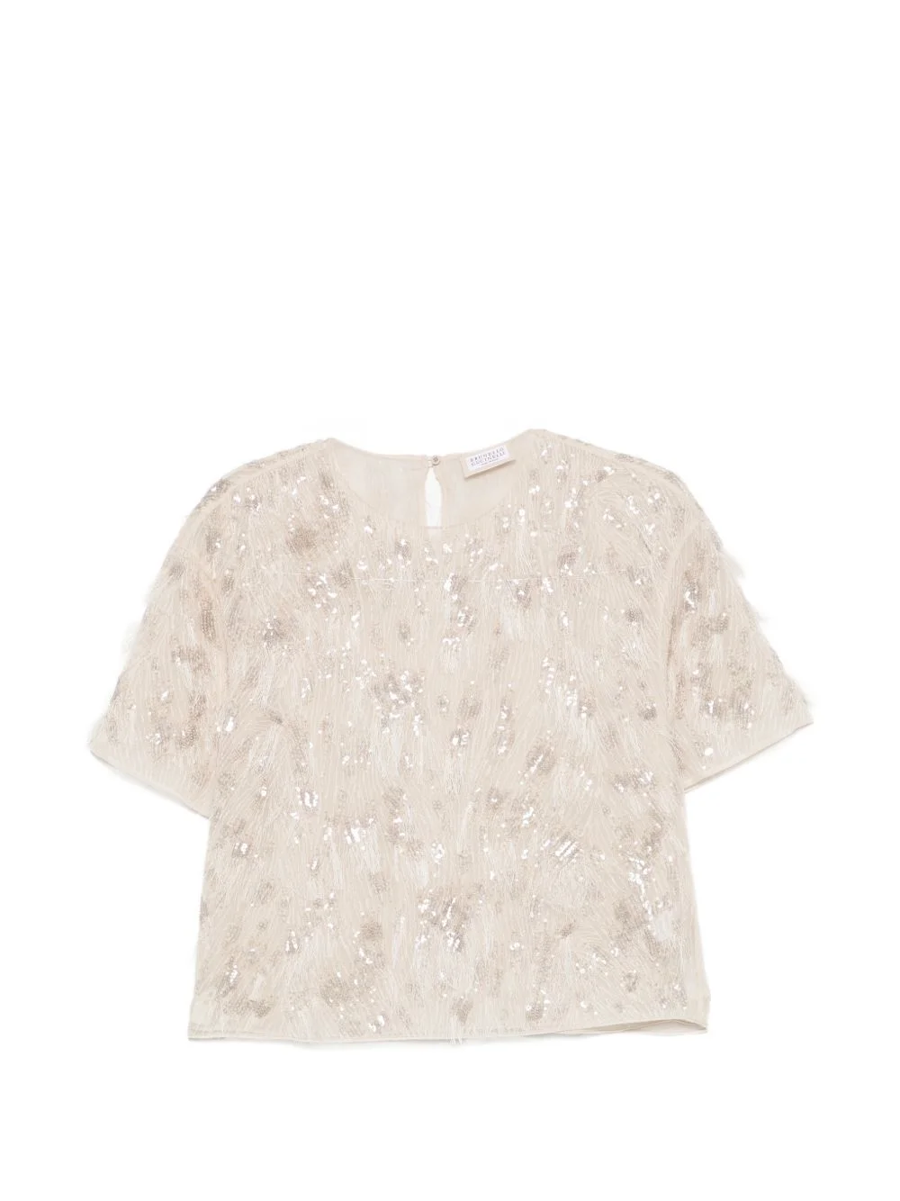sequin-embellished fil-coupé T-shirt - 1