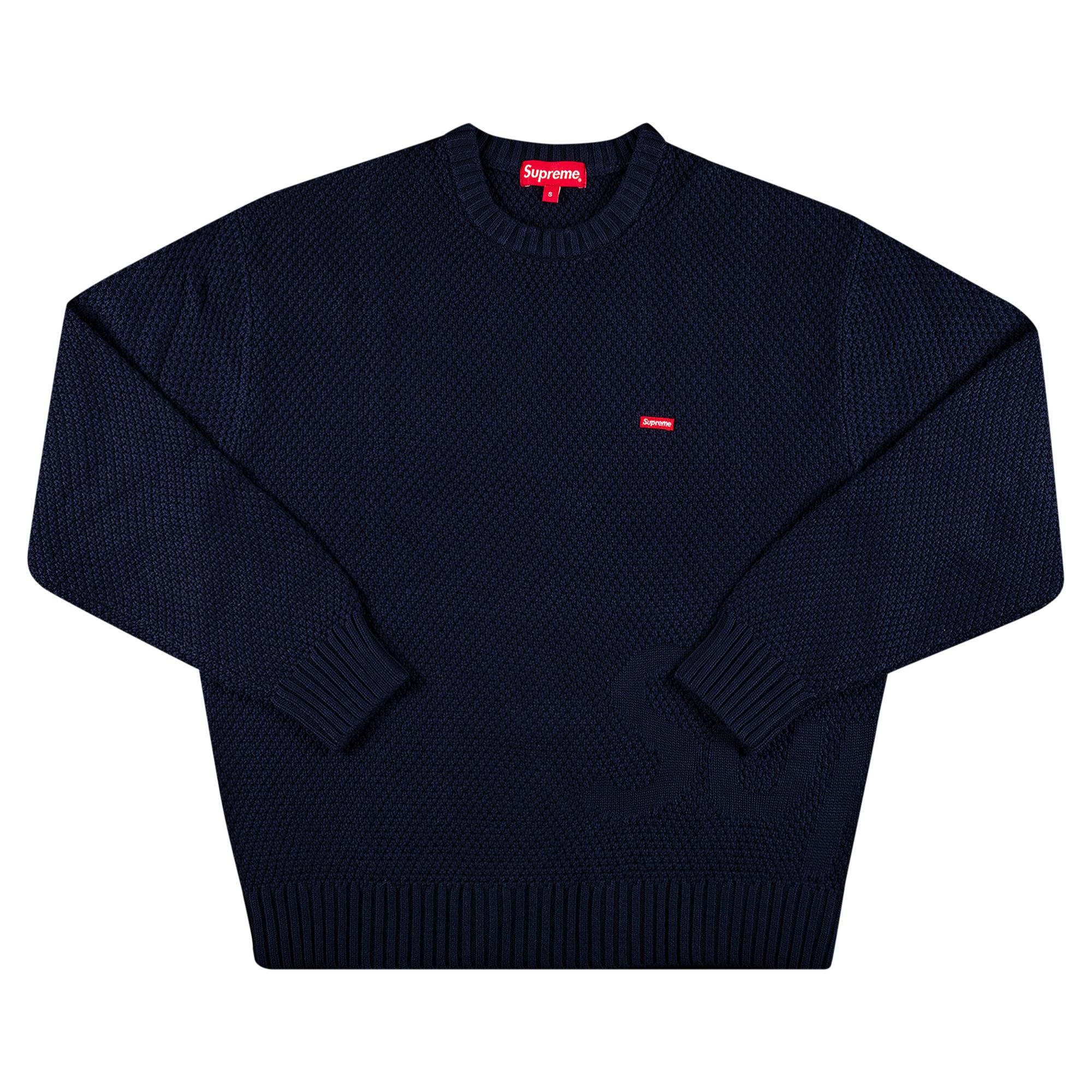 Supreme Supreme Textured Small Box Sweater 'Navy' | REVERSIBLE
