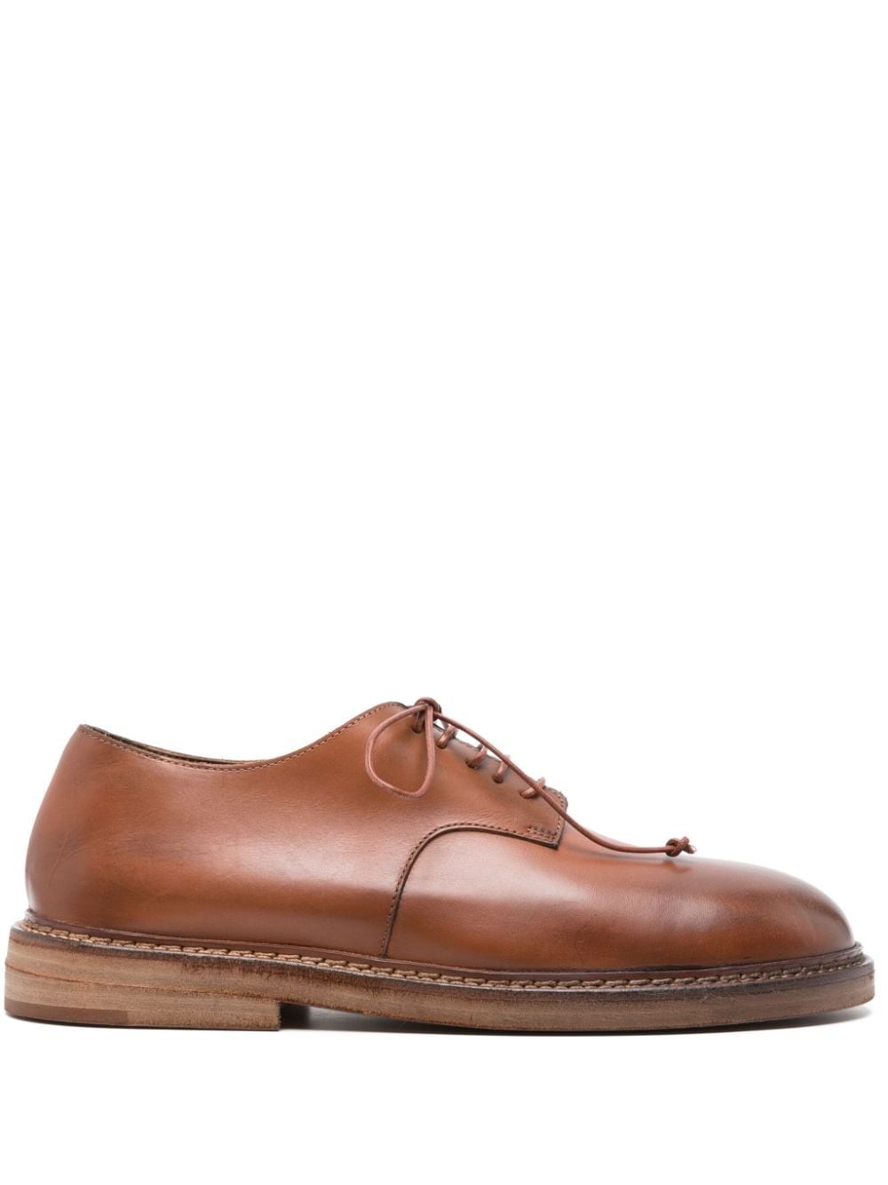 round-toe leather derby shoes - 1