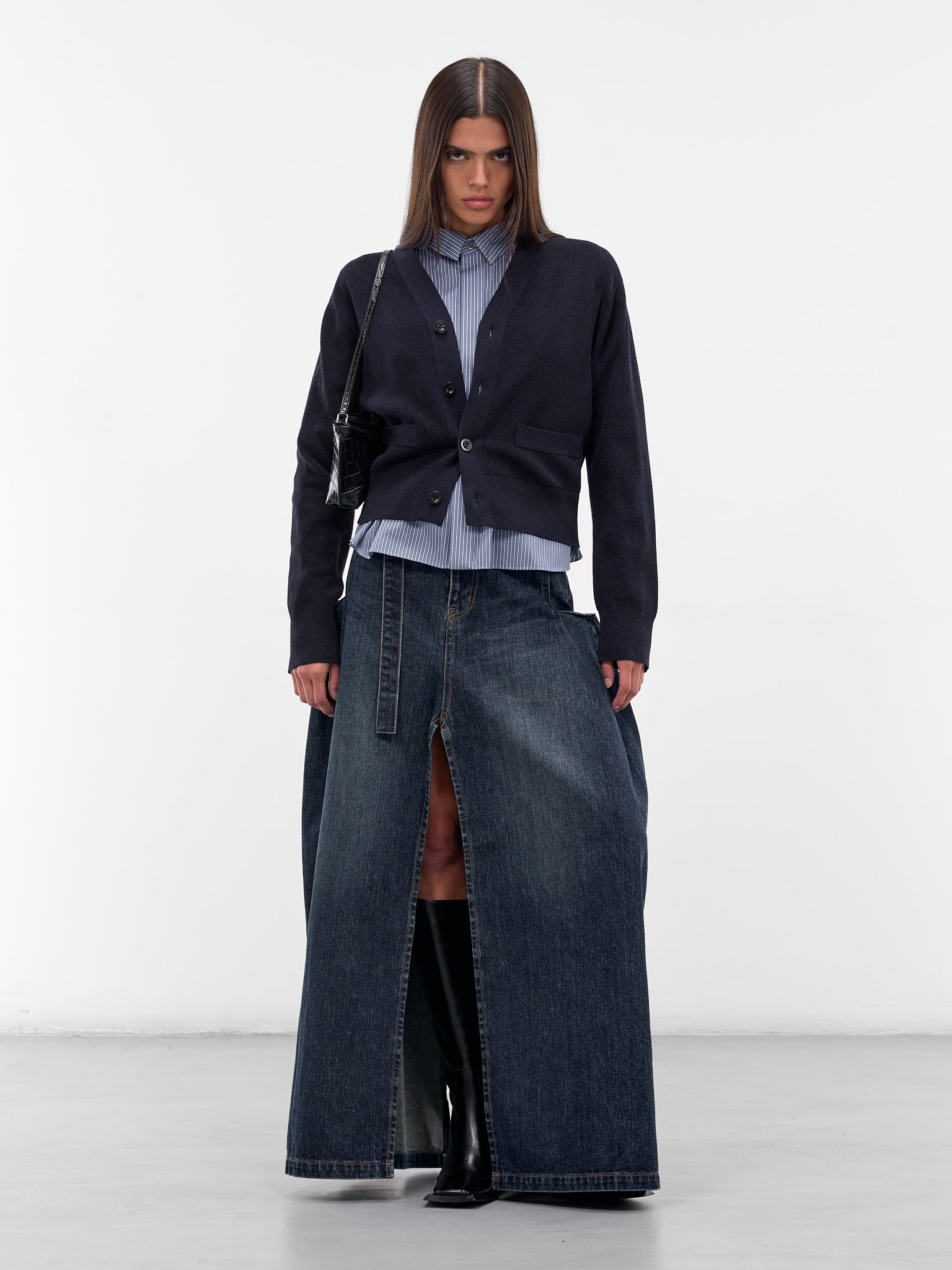 Navy Hybrid Layered Cardigan - 6