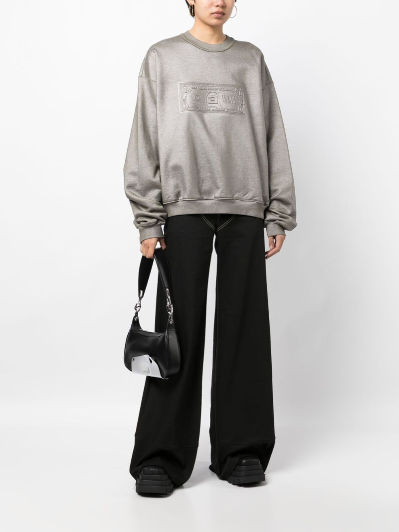 logo-embossed metallic-finish sweatshirt 3