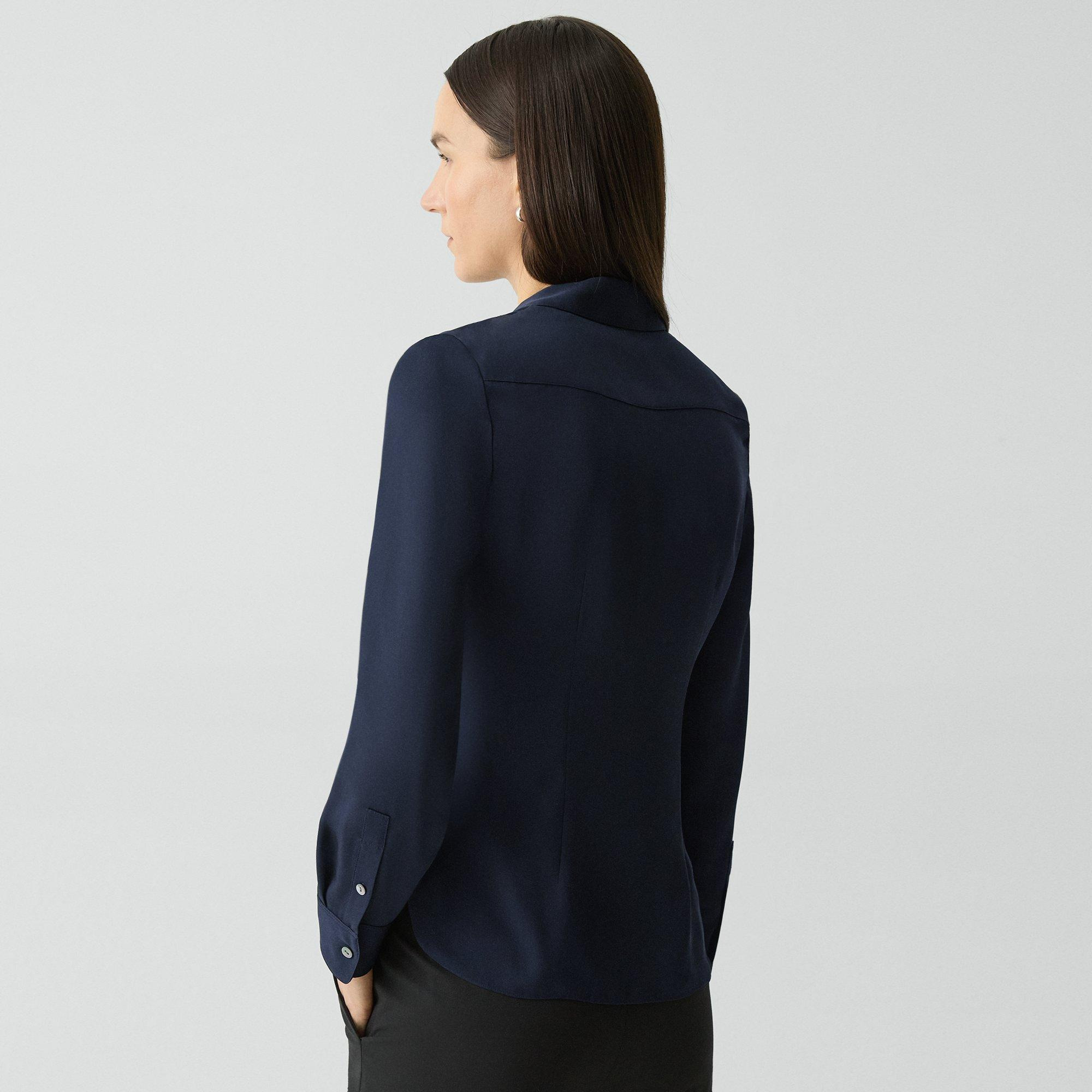 Fitted Shirt in Silk Georgette - 4