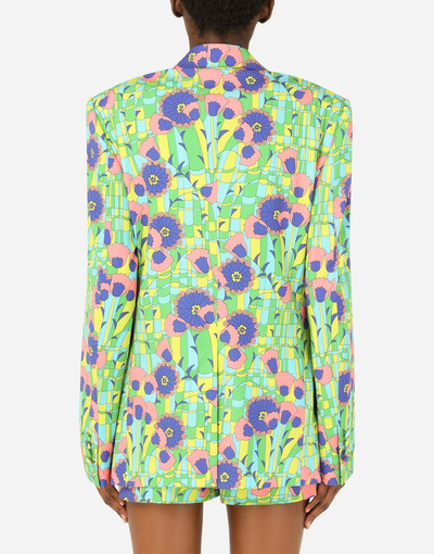 Dolce & Gabbana 60s-print double-breasted gabardine jacket outlook