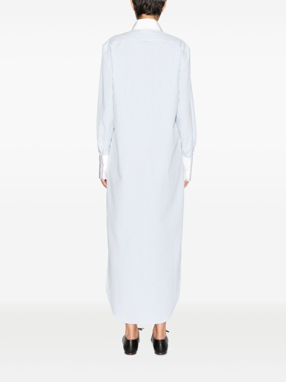 striped cotton shirt dress - 4
