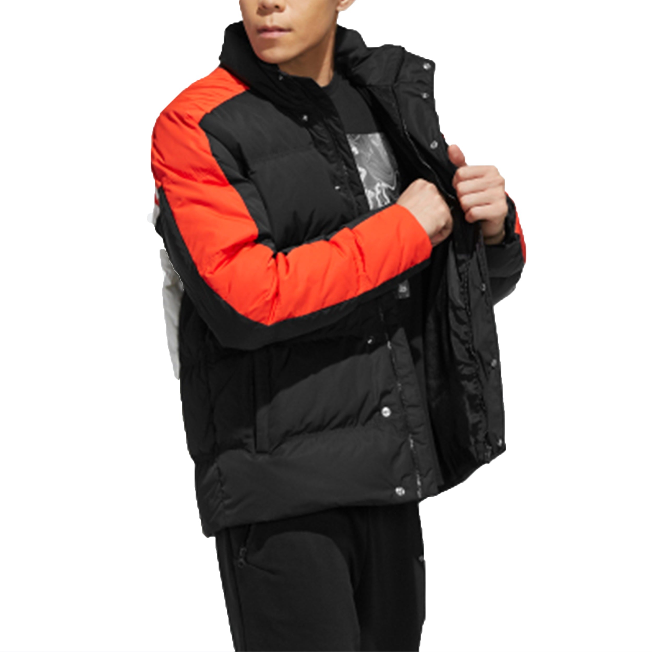 adidas neo M Ut Puffer Back Large logo Casual Down Jacket Black EI4413 - 6