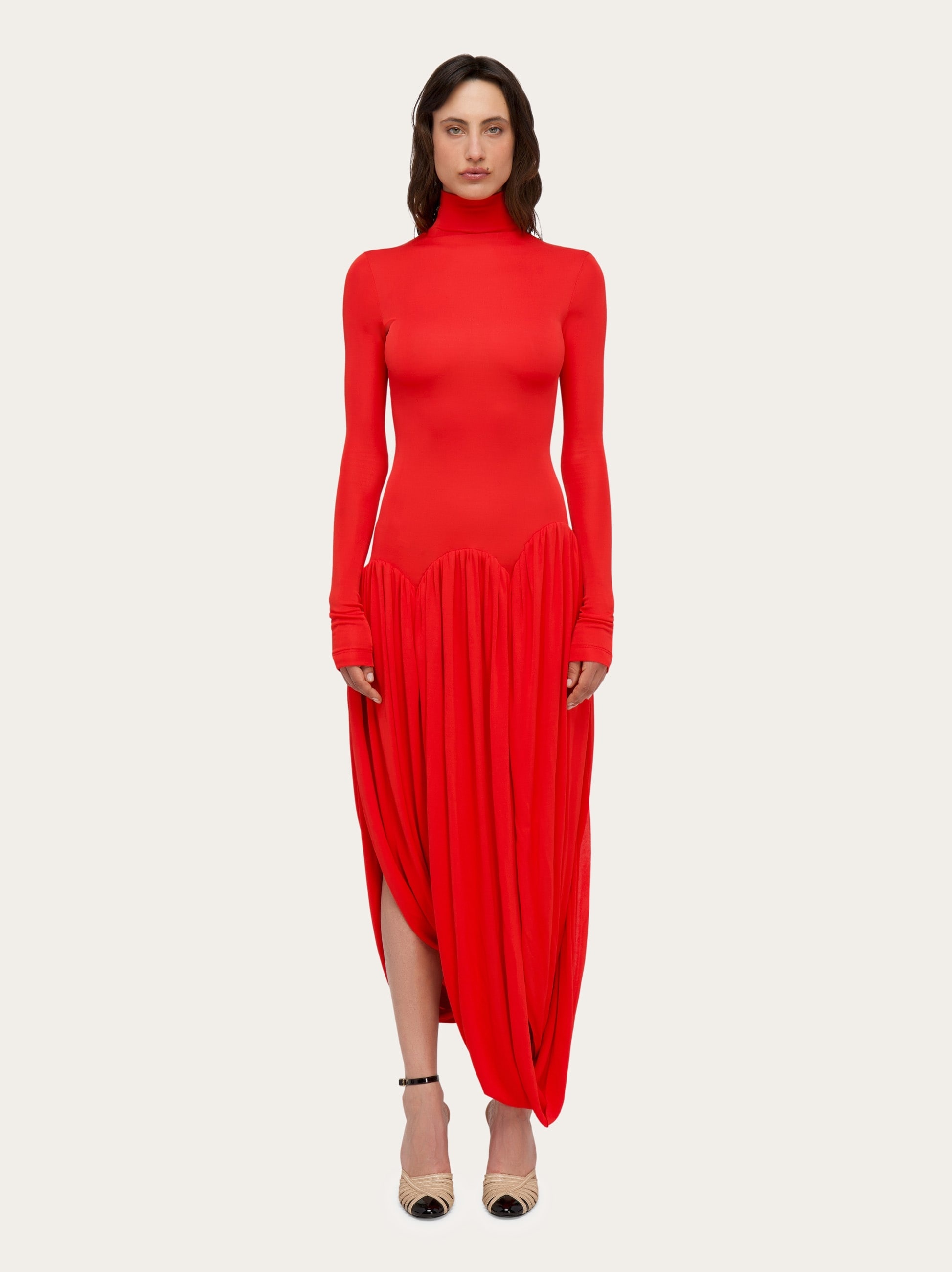 スカート FERRAGAMO Kimono long sleeve dress FERRAGAMO V-Neck Long-Sleeve Maxi Dress | bergdorfgoodman