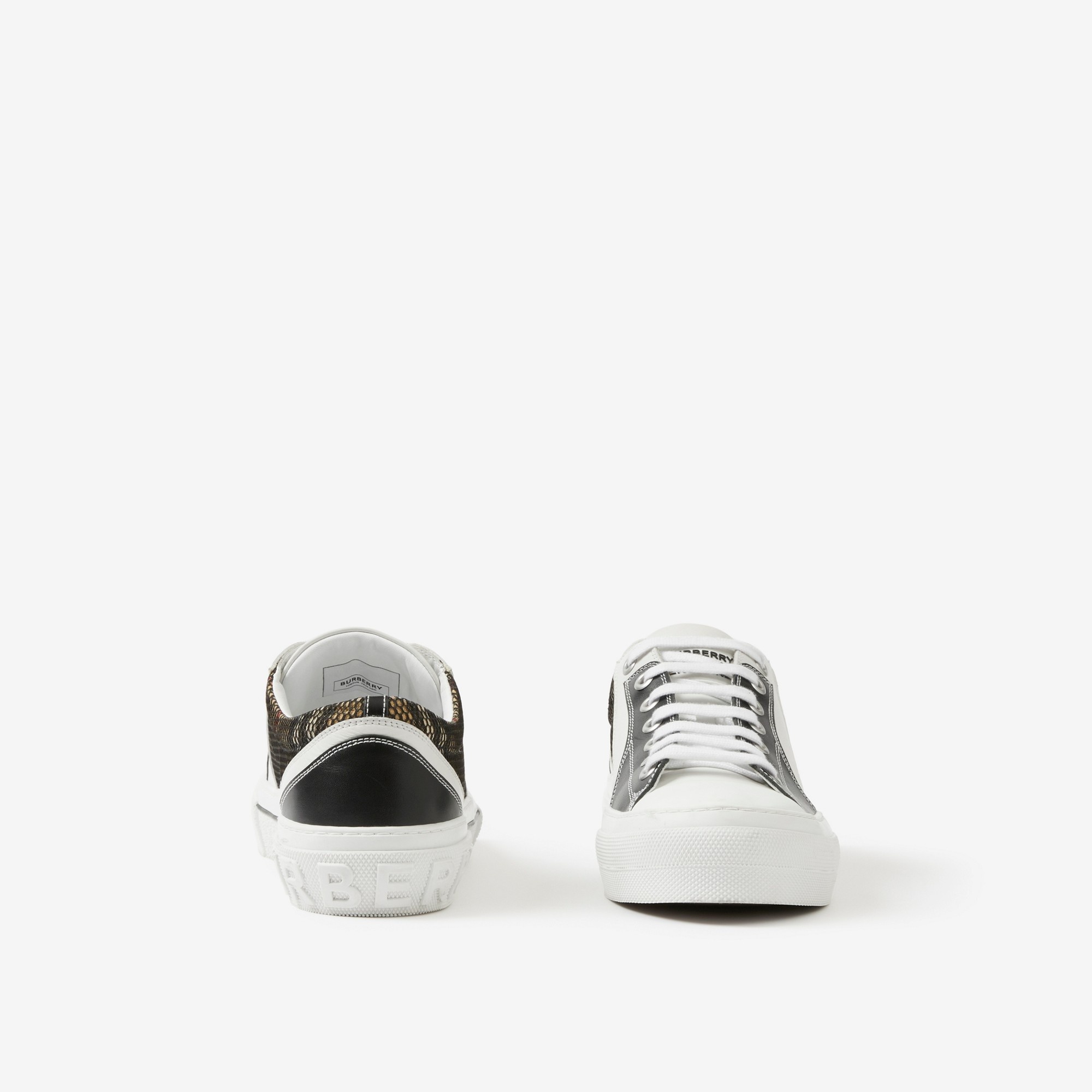 Vintage Check Cotton, Mesh and Leather Sneakers - 4