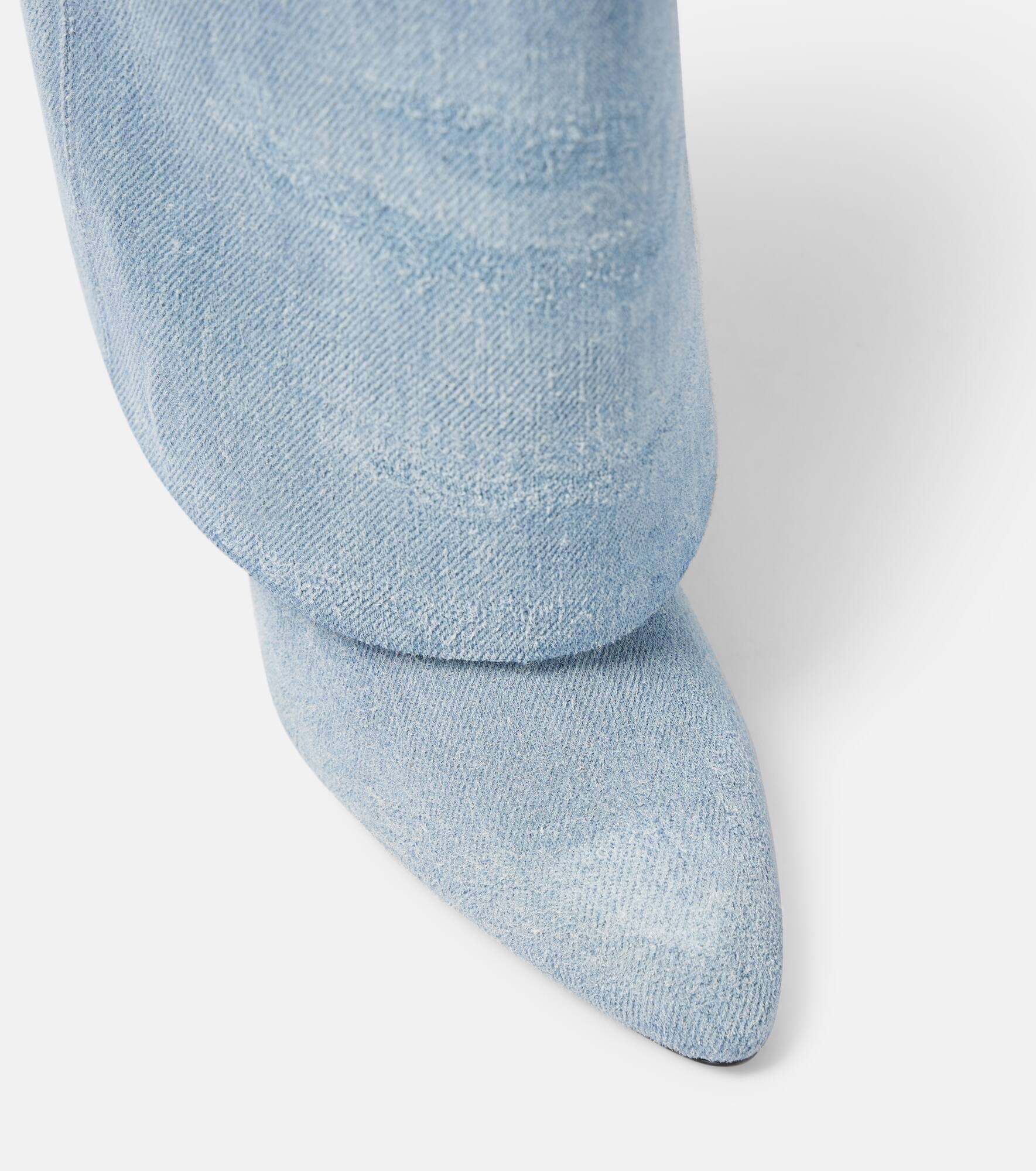 Shark Lock denim over-the-knee boots - 5