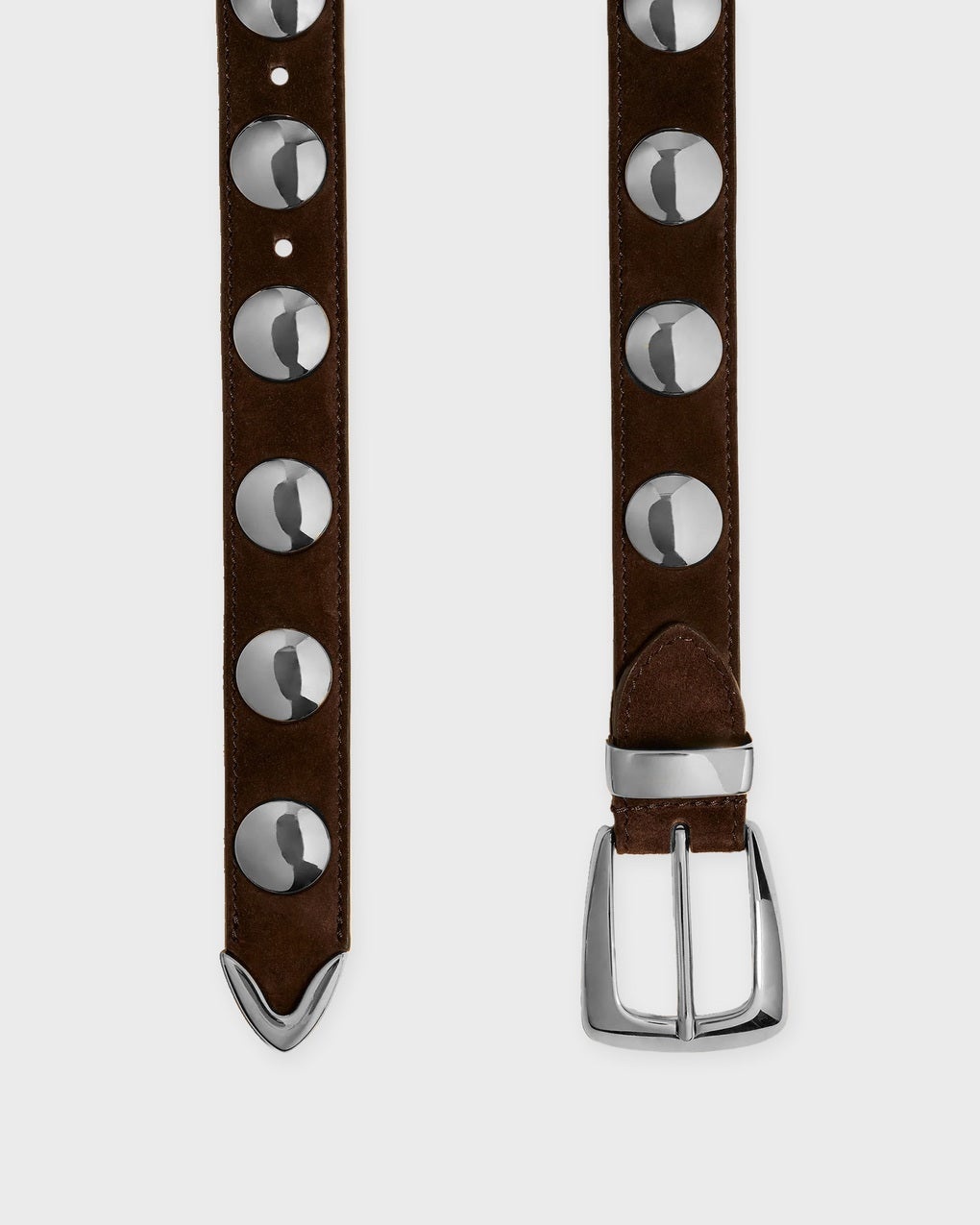 Belt Benny Silver Studs Brown - 2