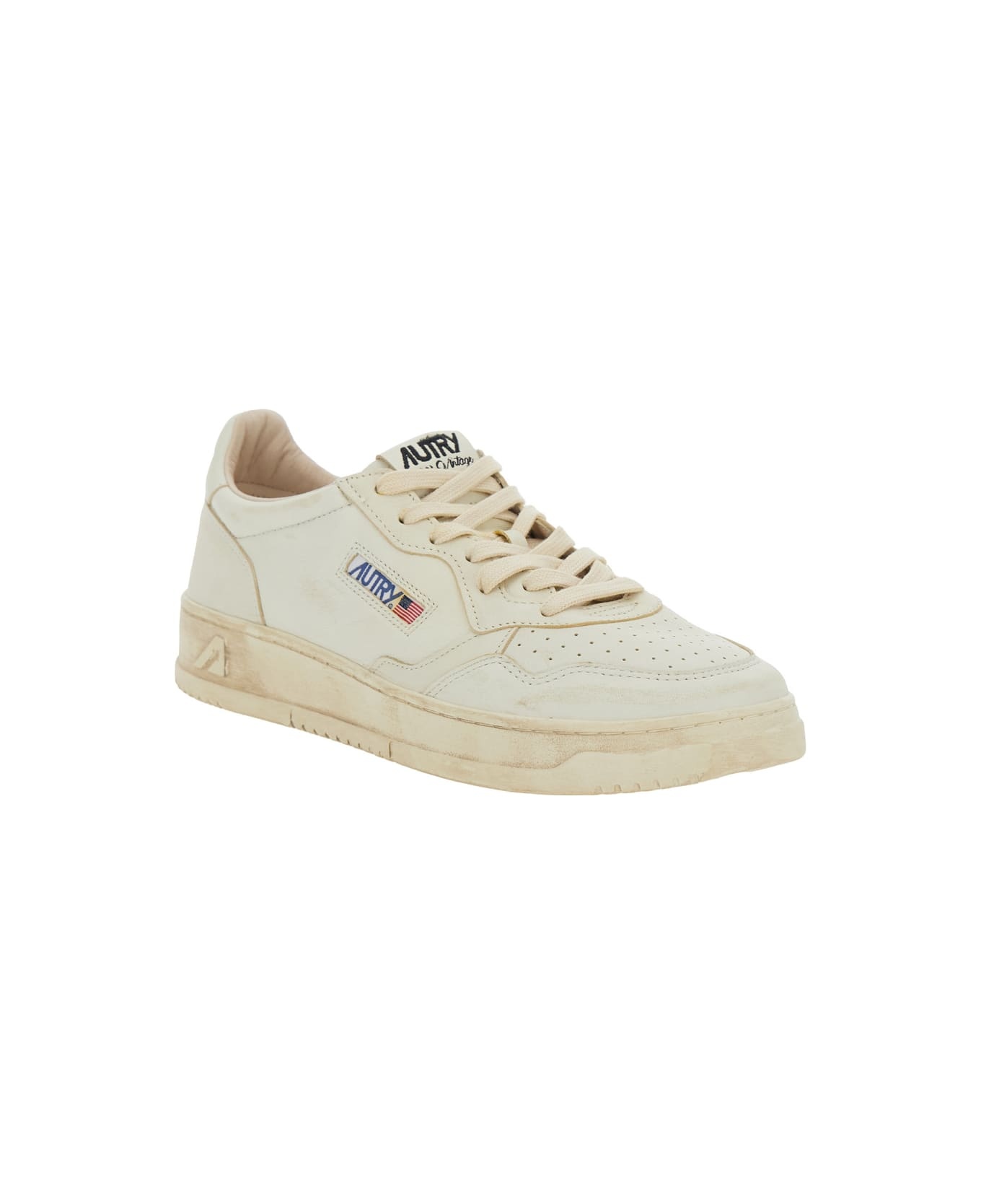 'medalist Low' White Low Sneakers With Logo Detail In Leather Man - 2