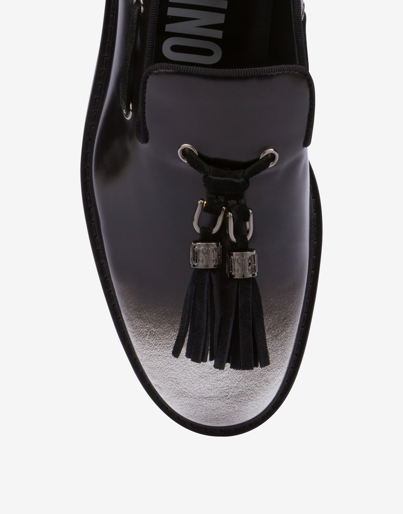 METAL TASSELS GRADIENT-EFFECT CALFSKIN LOAFERS 4