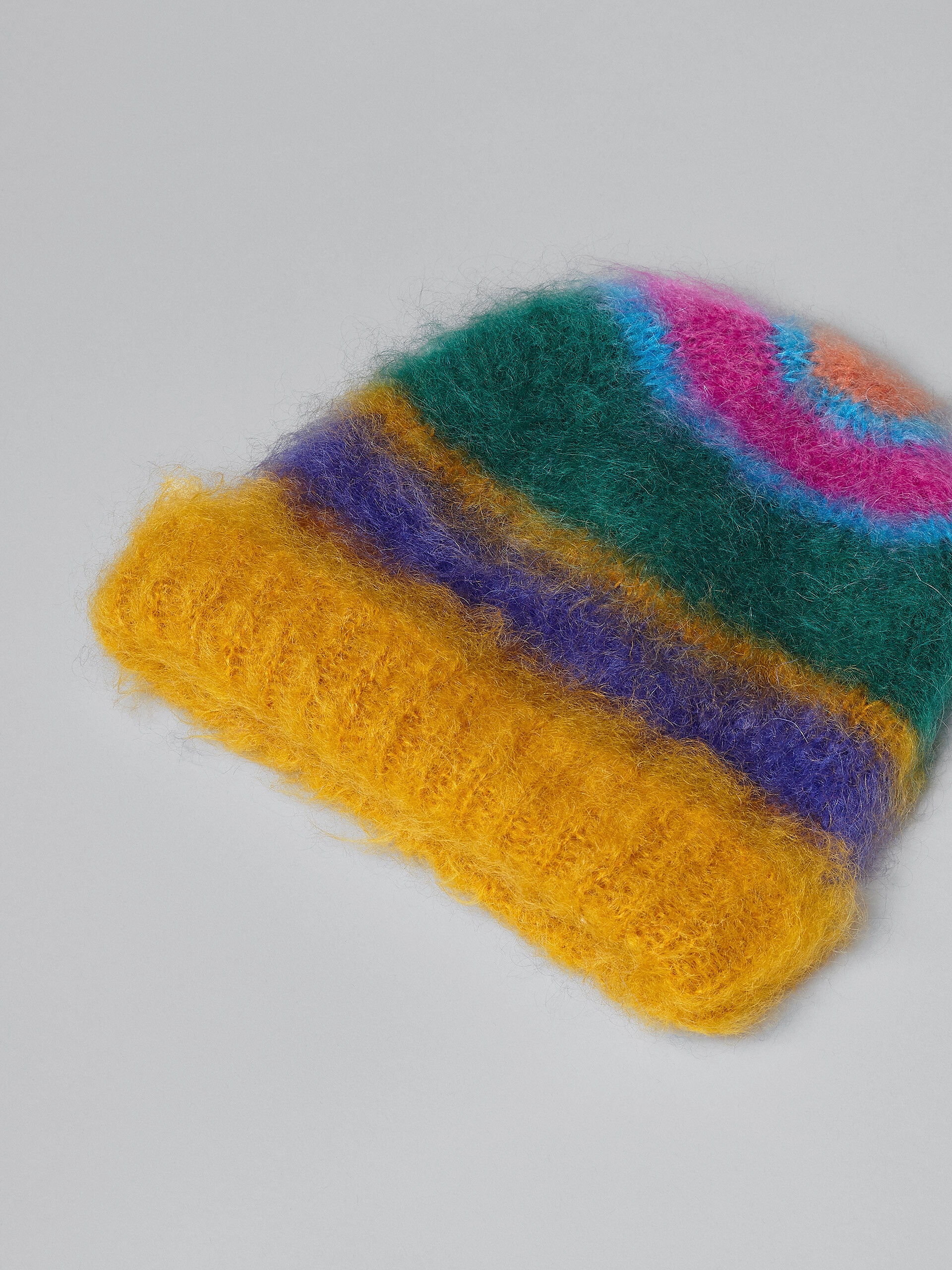 MULTICOLOR STRIPED MOHAIR BEANIE HAT - 3