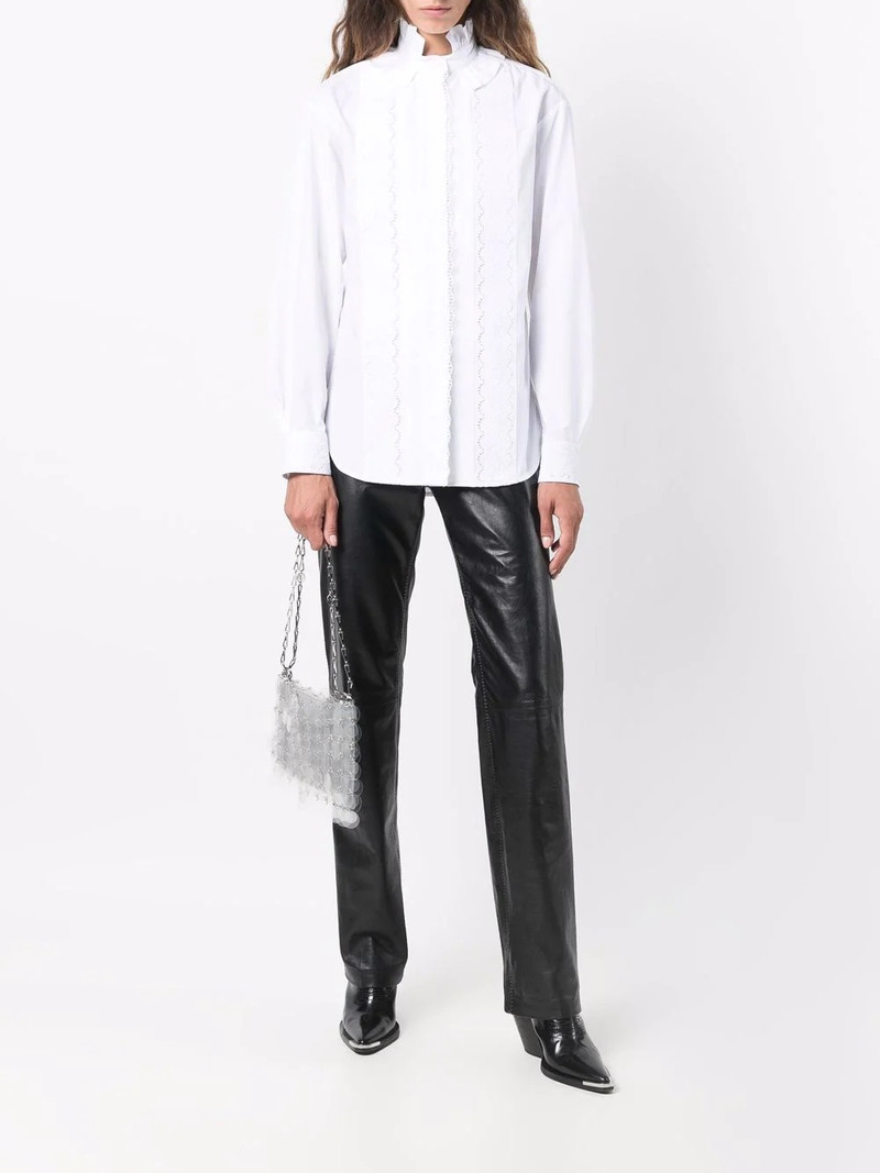 rabanne white ruffled shirt outlook