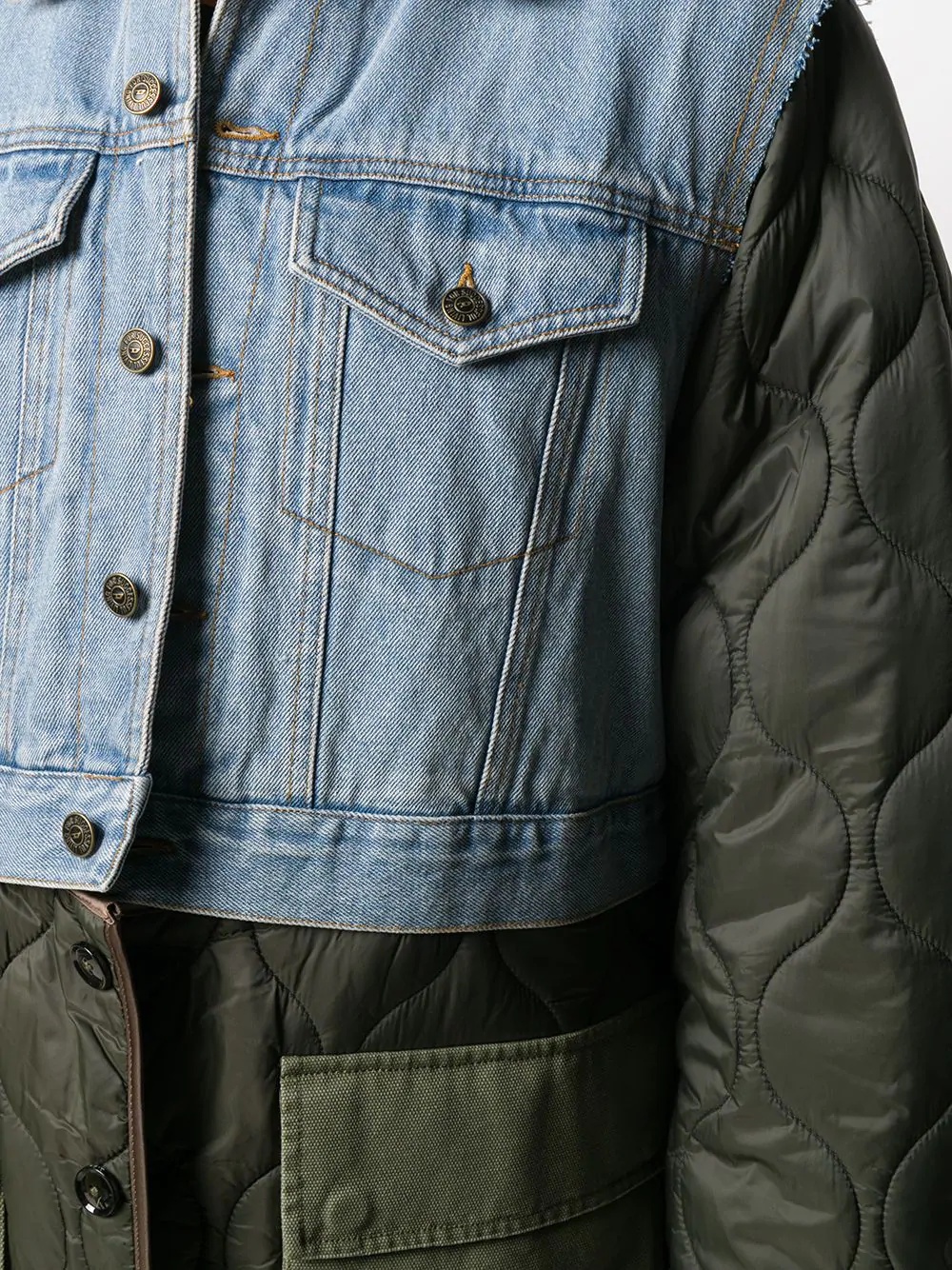 denim hybrid padded coat - 5