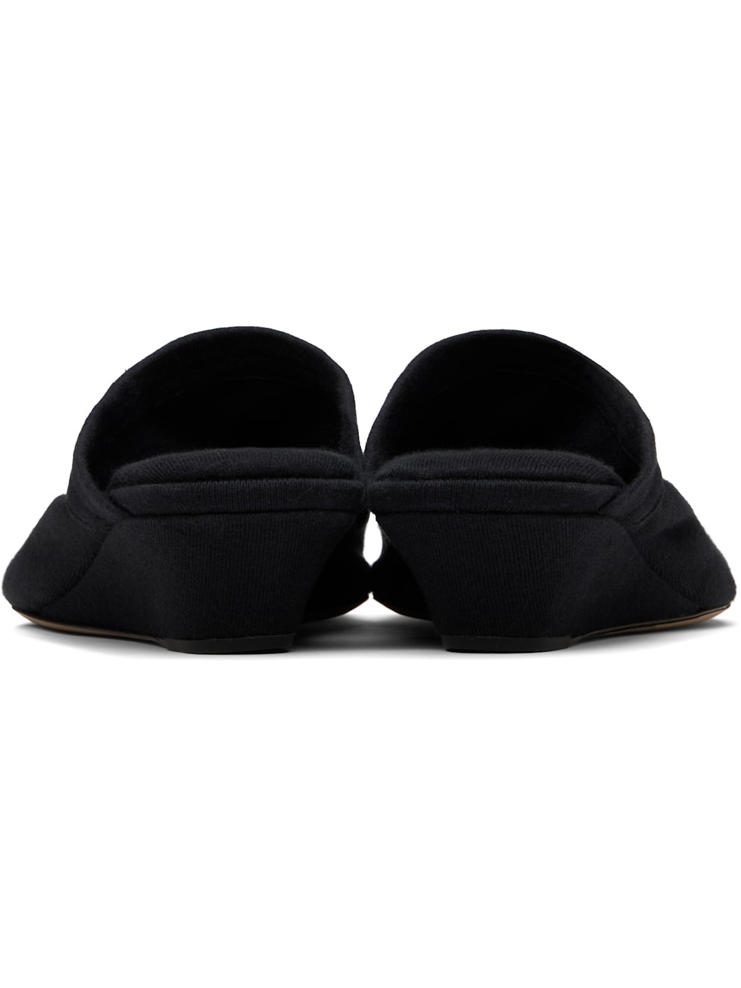 Black 25mm Stretch Flat Mules - 2