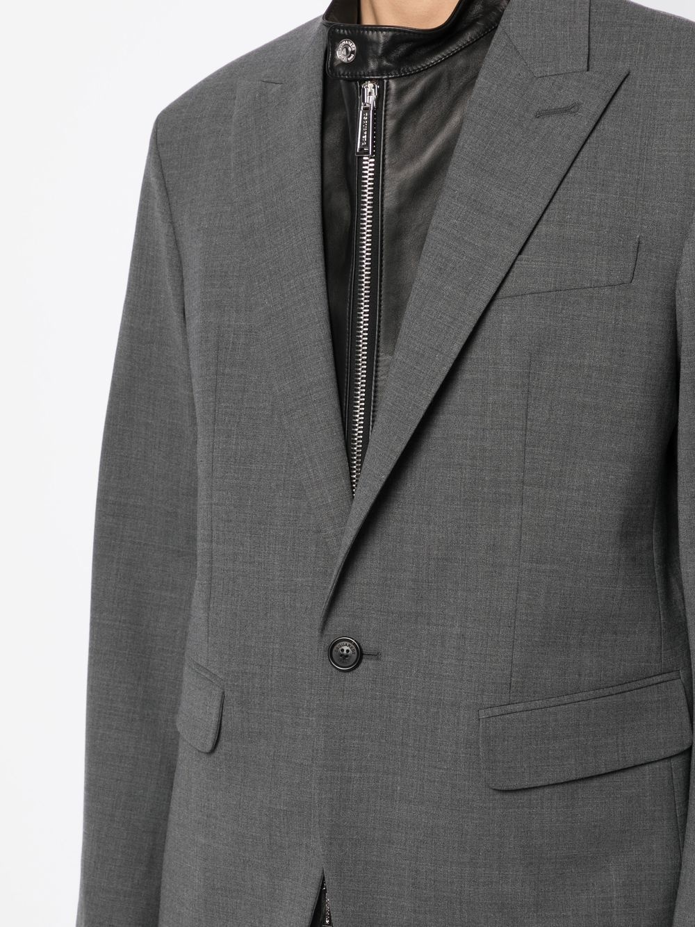 peak-lapel single-breasted blazer - 5