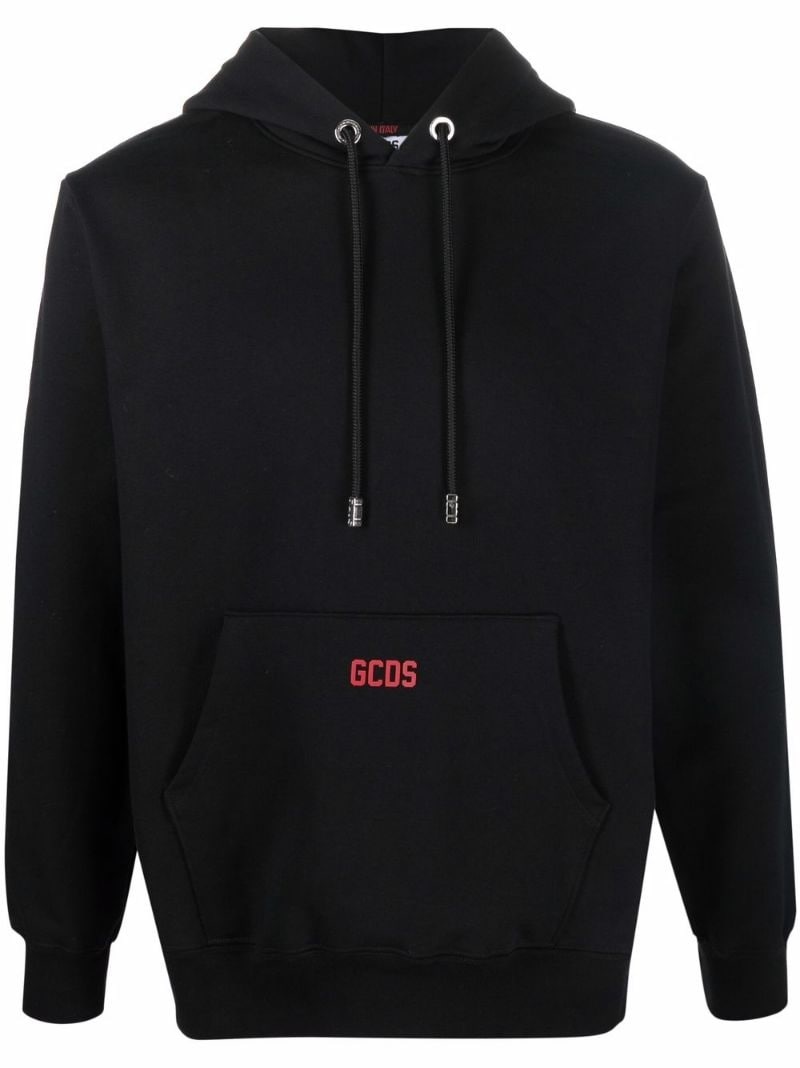 logo drawstring hoodie - 1