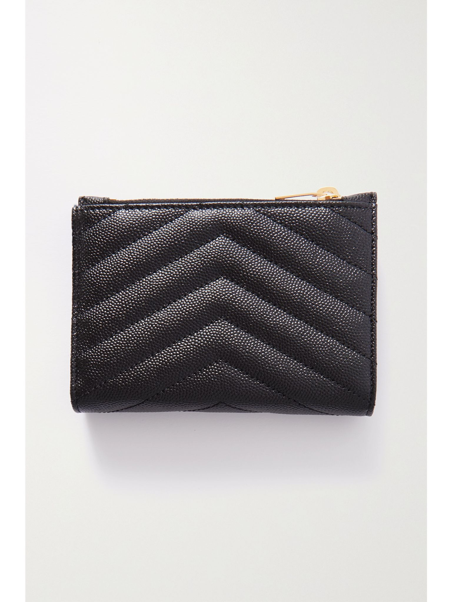 Cassandre quilted textured-leather wallet Black - 3