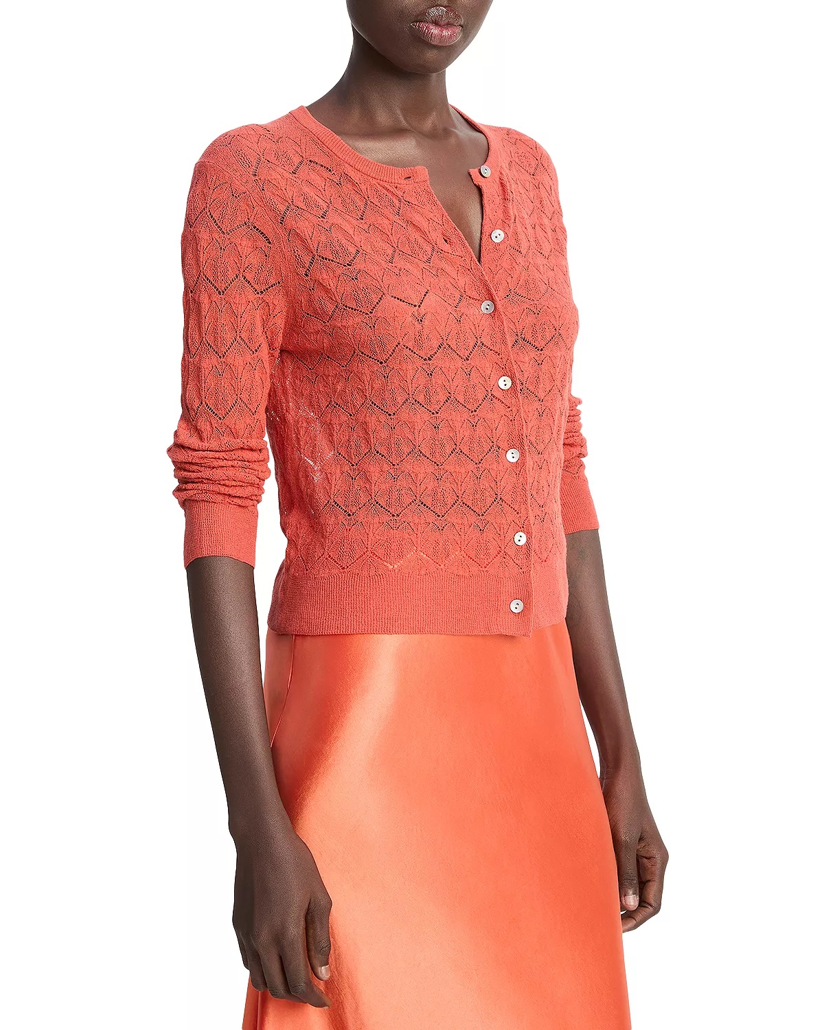 Lace Stitch Cardigan Sweater - 3